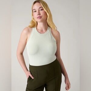 Athleta RENEW SEAMLESS RACERBACK TANK in Heather Space Dye Sage